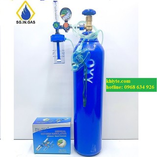 Bộ bình Oxy thở 7 lít đầy đủ phụ kiện đồng hồ dây thở
