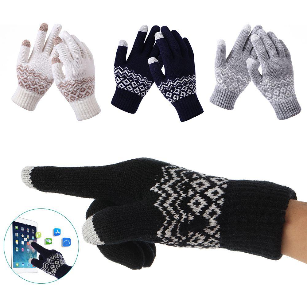 Găng Tay Lái Xe Dệt Kim Co Giãn Giữ Ấm Mùa Đông Hiệu Kat1