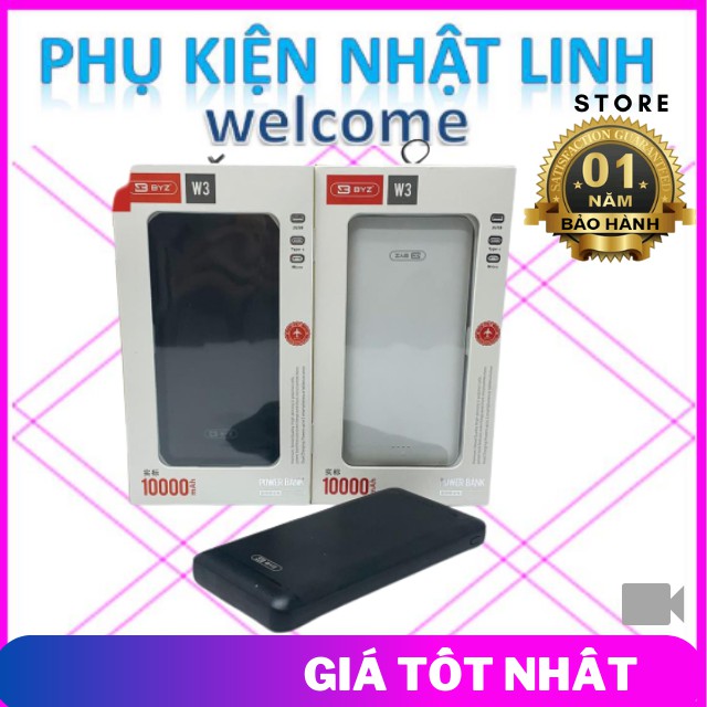 [Mã 159ELSALE hoàn 7% đơn 300K] Sạc Dự Phòng,Cục Sạc Dự Phòng iphone, W3 10.000 mAh