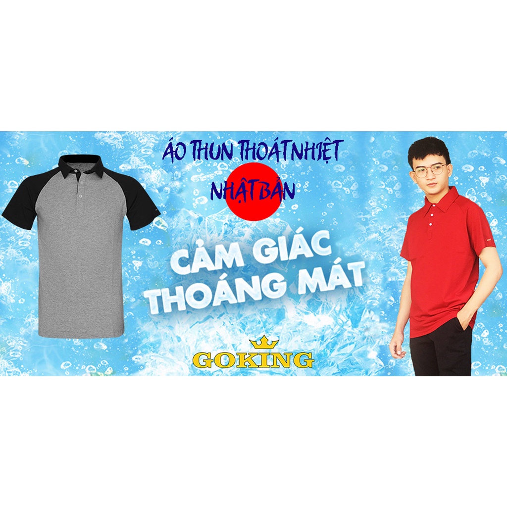 Áo thun thoát nhiệt Nhật Bản GOKING thoáng mát, mặc như không mặc. Áo thun polo nam nữ 100% cotton kháng khuẩn khử mùi