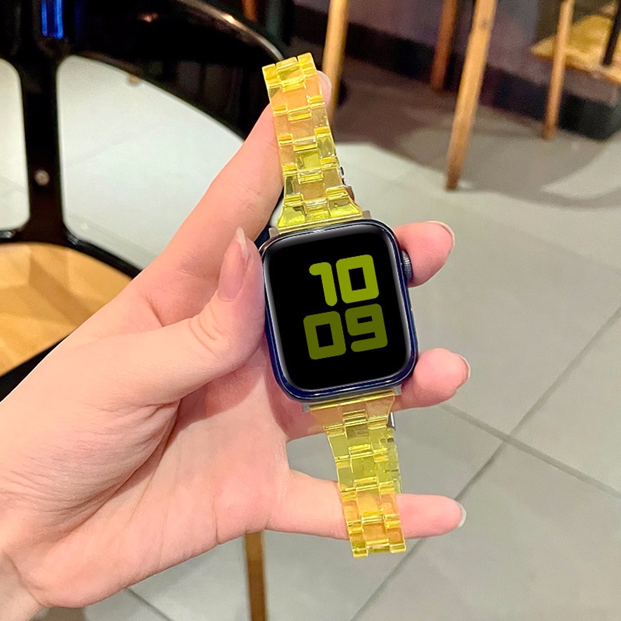 Dây Đeo Thay Thế Bằng Nhựa Resin Cho iWatch Series 8 7 6 SE 5 4 3 2 1 45mm 41mm 44mm 40mm 42mm 38mm