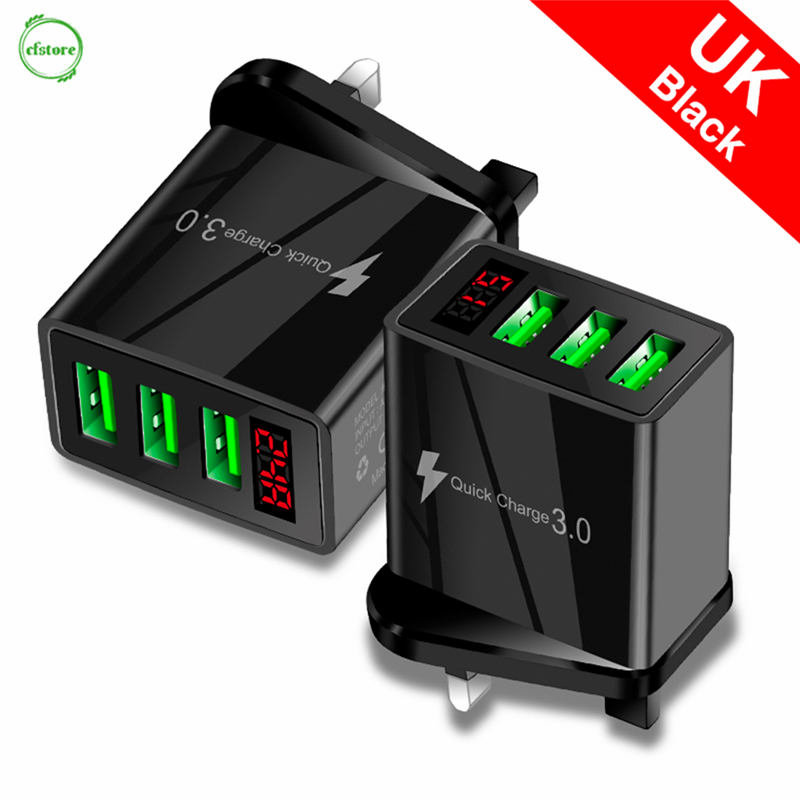 CF Quick charge 3.0 USB Charger 5V 3.1A LED Display Fast Charging Wall Phone Charger