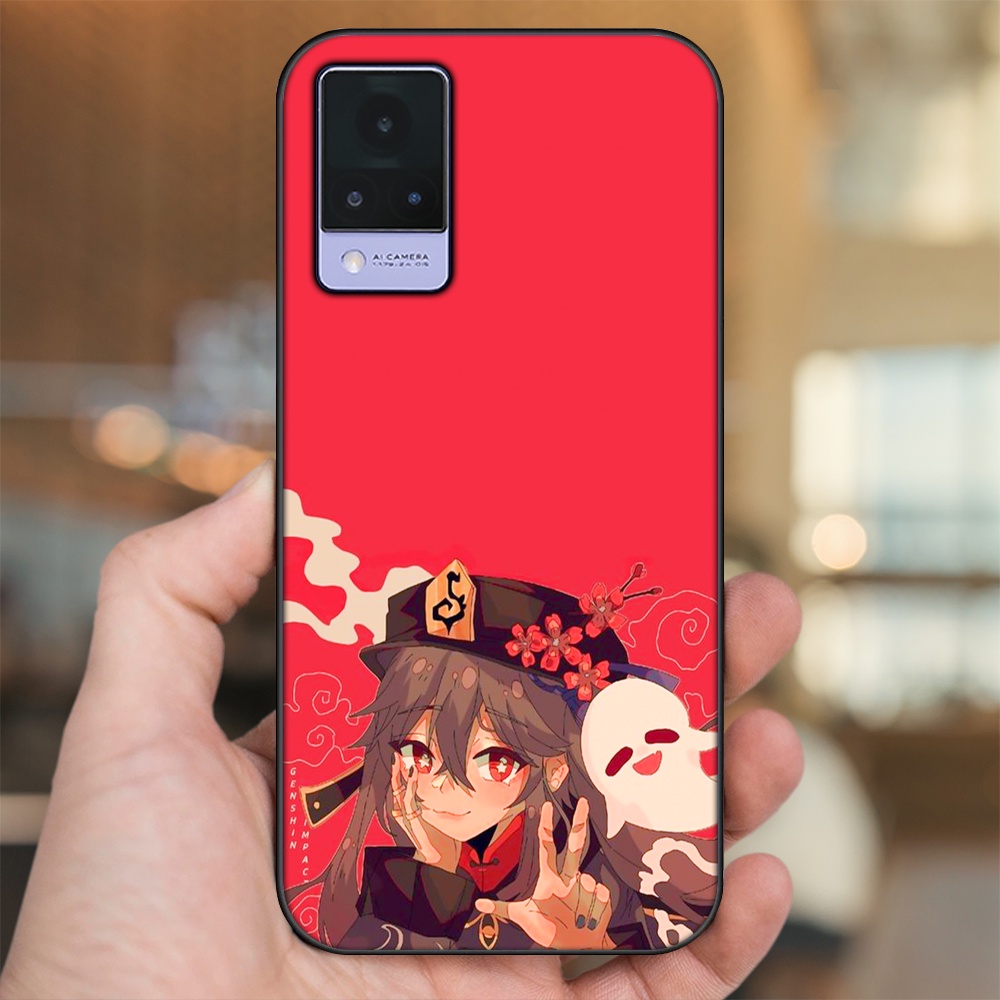 Ốp lưng Vivo V21 viền đen in hình Hutao Genshin Impact