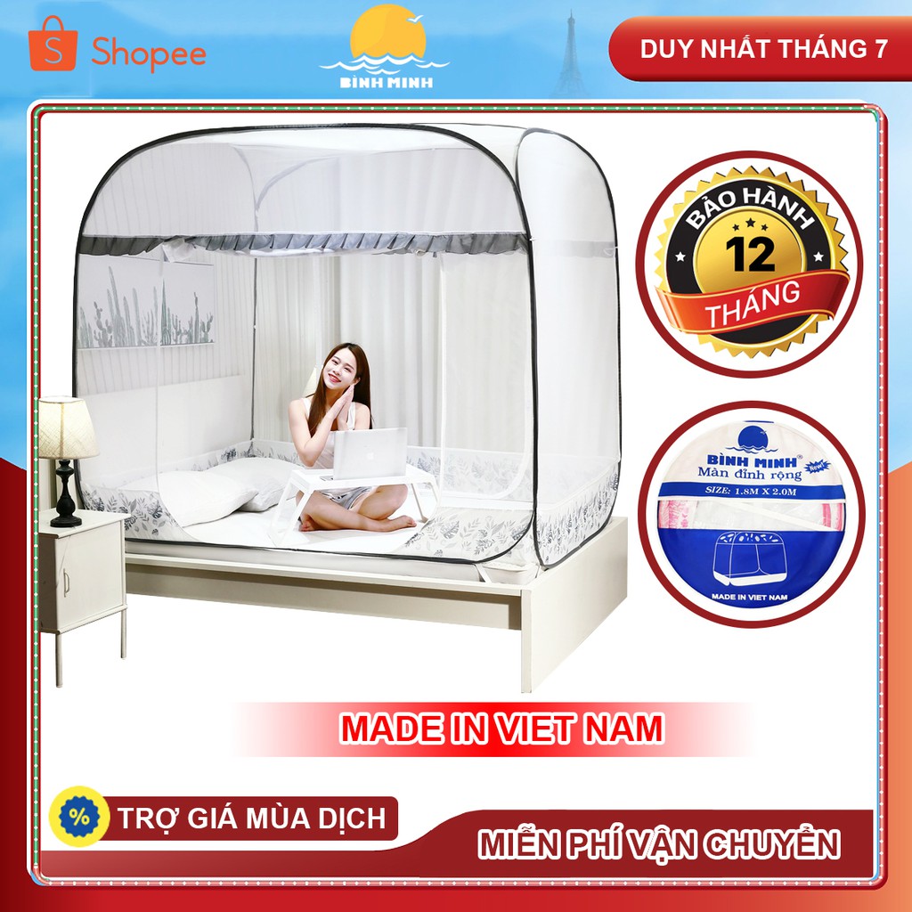 Mùng Chụp Tự Bung Chống Muỗi Đỉnh Rộng Cao Cấp Hàng Việt Nam - Bình Minh Official