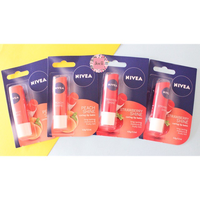 SON DƯỠNG ẨM SẮC CAM HƯƠNG ĐÀO NIVEA PEACH SHINE LIP BALM 4.8G CHÍNH HÃNG - 7166