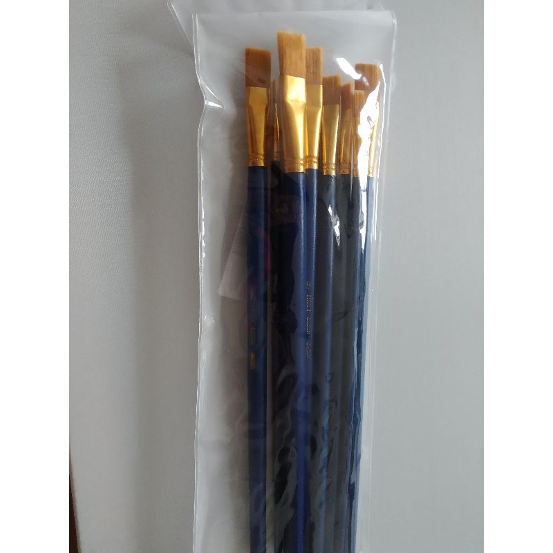 Bộ bút,  cọ cán dài màu xanh lá cây (6 cây)