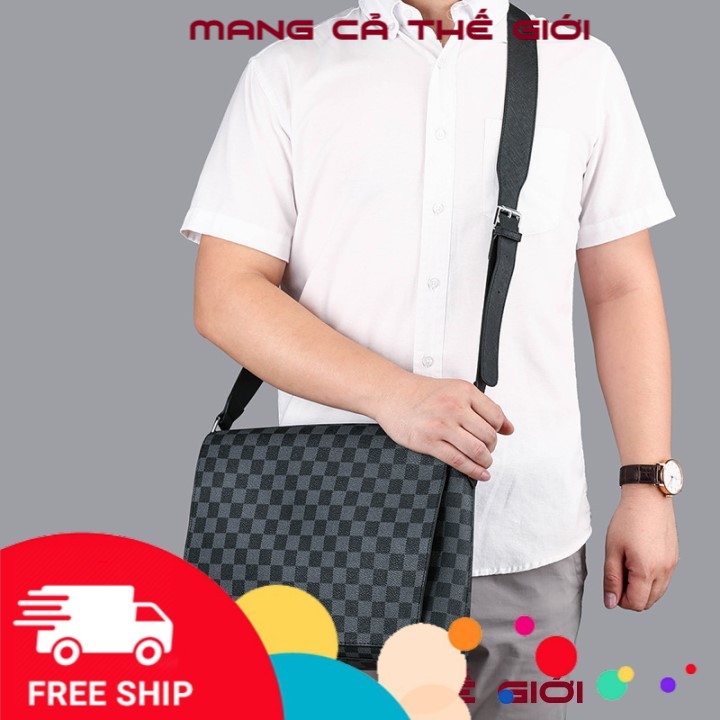 Túi đeo chéo nam caro kích thước lớn đi chơi, đi học Mys Bag - tx-0016