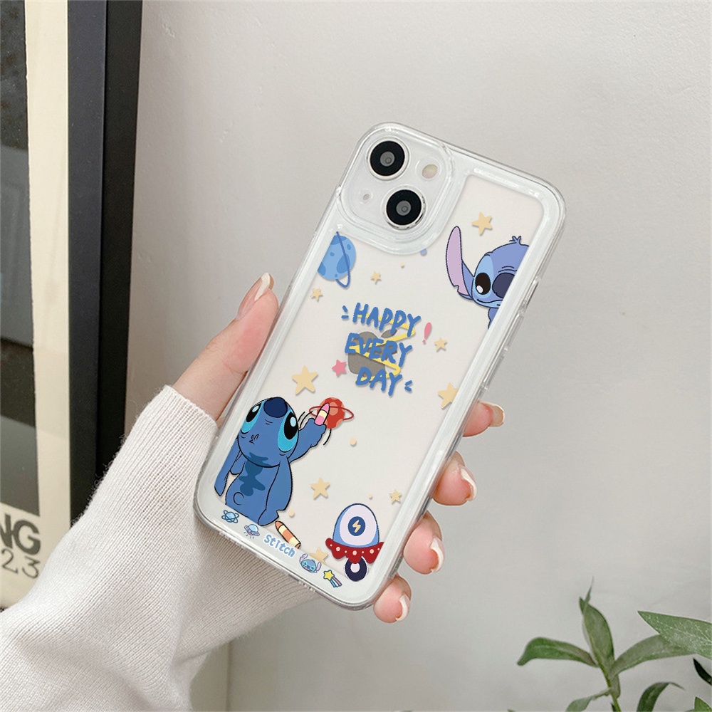 DISNEY Ốp Điện Thoại Trong Suốt In Hình Stitch Cho iPhone 13 12 11 X XS Pro Max XR Lilo & Stitch 7 8 Plus