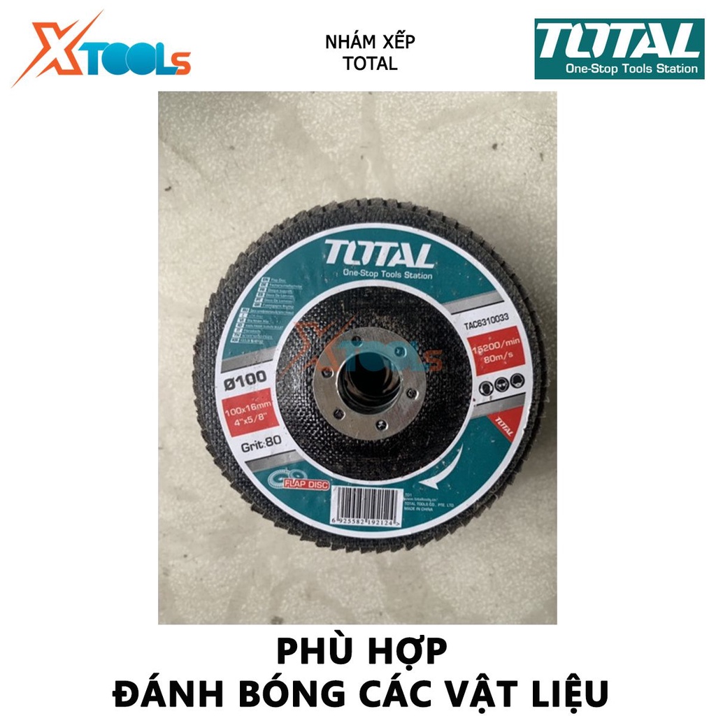 Nhám xếp TOTAL | đĩa nhám kích thước 100mm*16mm, P40 - P80 phù hợp đánh bóng thép, gang và tấm thép [CHÍNH HÃNG][XTOOLs]