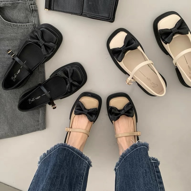 Giày Mary Janes đính nơ mã L09