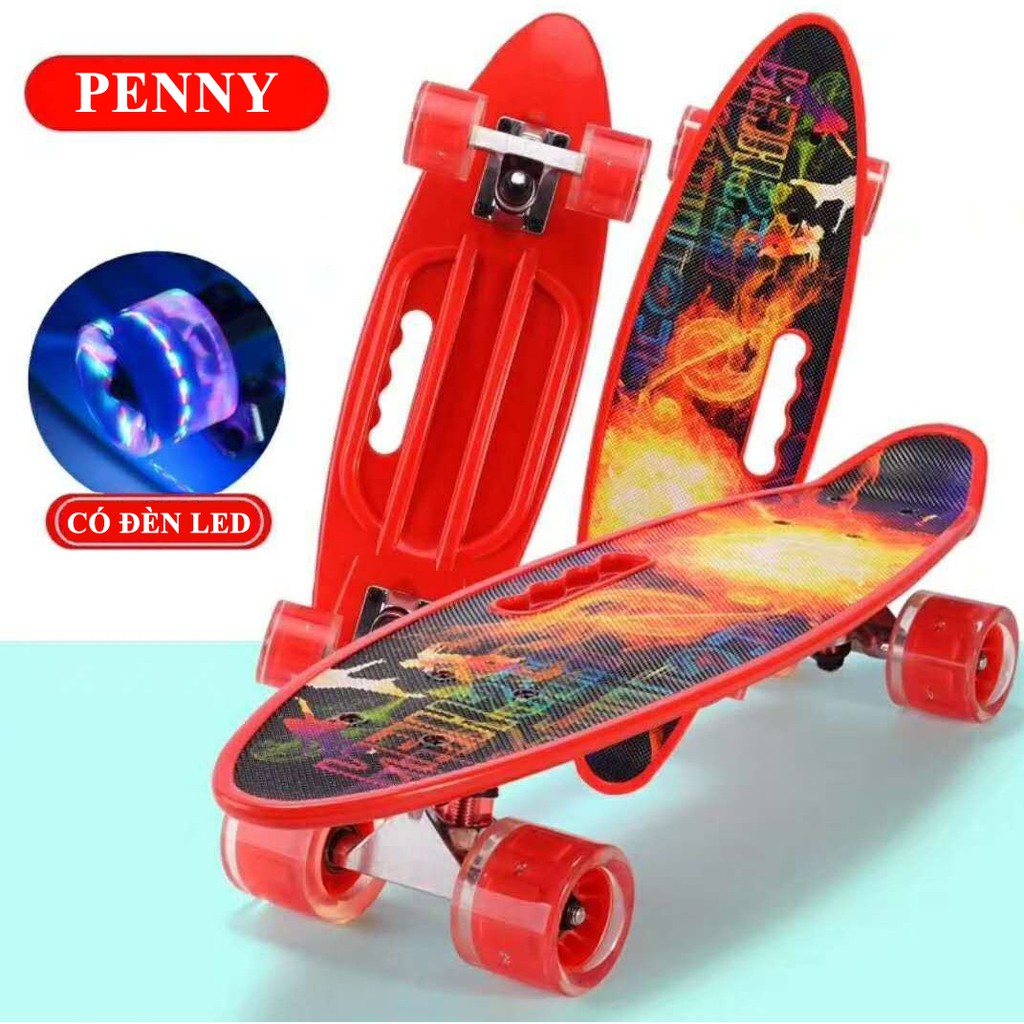 Ván trượt Skateboard Penny nhiều màu có bánh đèn led phát sáng