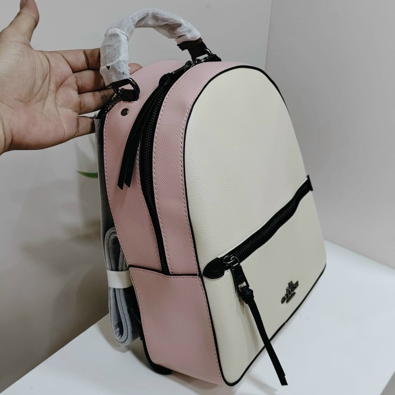 TNS - Balo form vuông siêu hottrend jordyn backpack-màu kem trơn phối hồng xinh và sang trọng