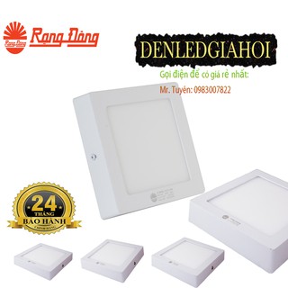 Combo 2 cái 24W vuông cảm biến +1 cái 24W tròn cảm biến và 2 đèn ốp trần 24W tròn không cảm biến Rạng Đông