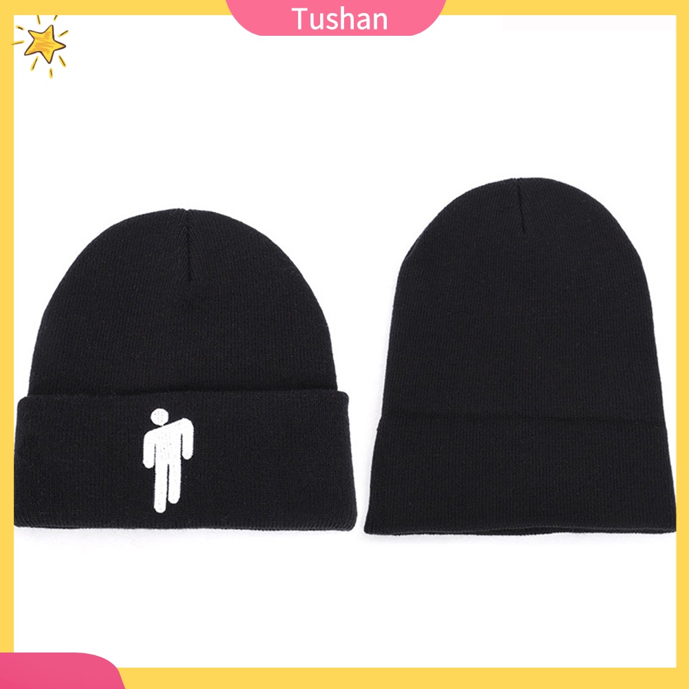 Mũ Len Màu Trơn Thêu Hình Người Phong Cách Hip Hop