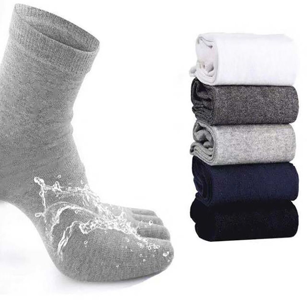 Tất xỏ năm ngón bằng cotton mềm màu trơn chống trượt phong cách thể thao nhiều màu cho nam