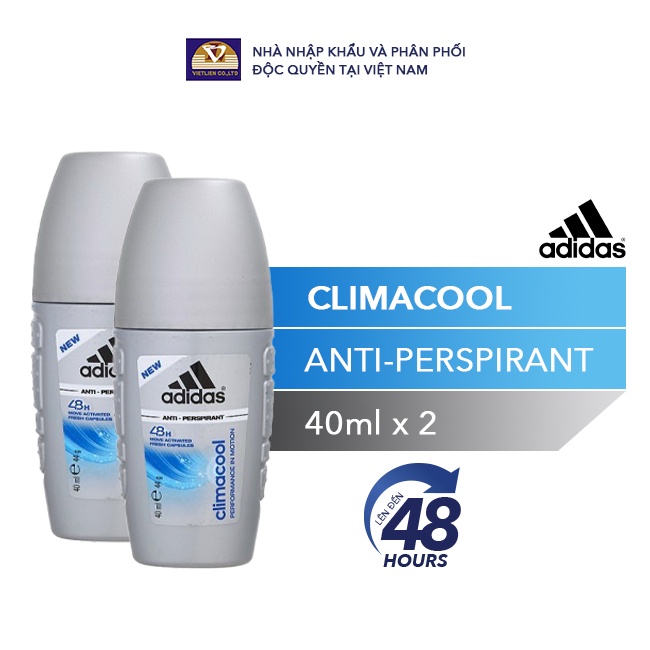 Combo 2 chai: Lăn Khử Mùi Ngăn Mồ Hôi - Nam Adidas - Climacool - 40ml