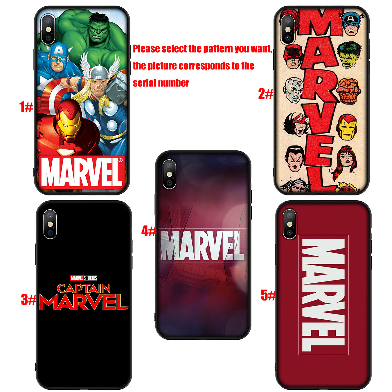 Ốp điện thoại silicon mềm họa tiết logo truyện tranh Marvel cho iPhone 12 Mini 11 Max Pro SE 2020 XR Phone