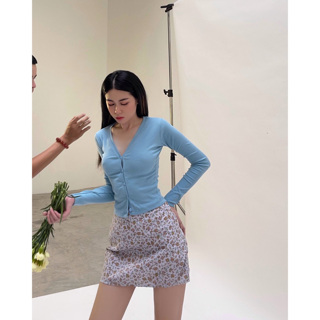 MONÁ - Chân váy ngắn họa tiết hoa vintage - SARA SKIRT - MÀU MÔN | BigBuy360 - bigbuy360.vn