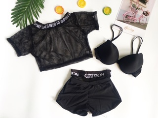 Bikini tay con lưới( sét 3 món kèm hình thật)