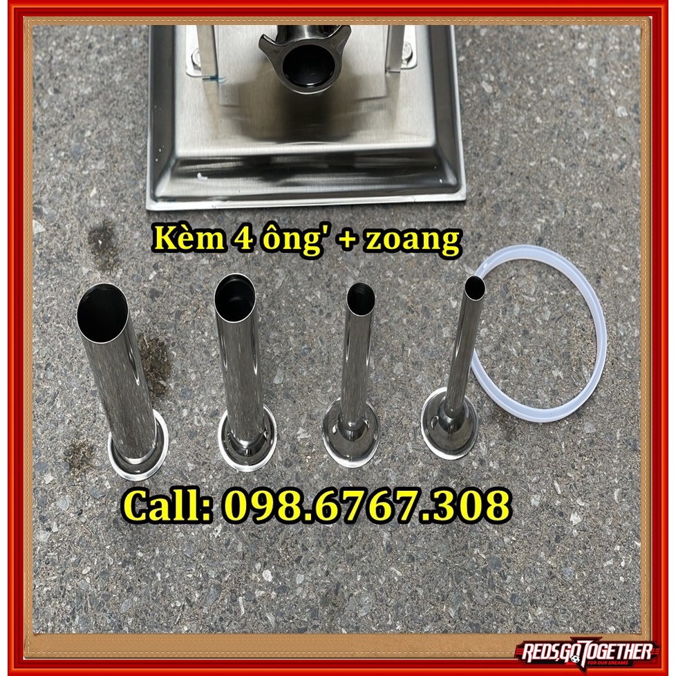 Máy Đùn Xúc Xích Quay Tay Dung Tích 3 Lít 5 Lít 7 Lít Inox sáng bóng  Máy Nhồi Lạp Xưởng Nem Chua Thủ Công