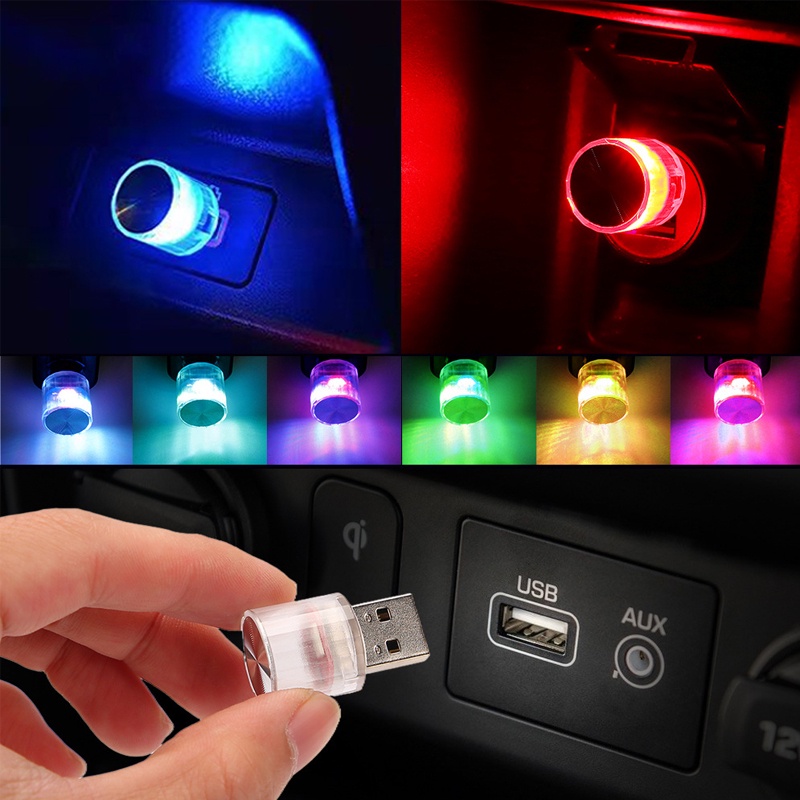 Đèn LED USB Mini Nhiều Màu Ánh Sáng Thay Thế Trang Trí Nội Thất Xe Hơi