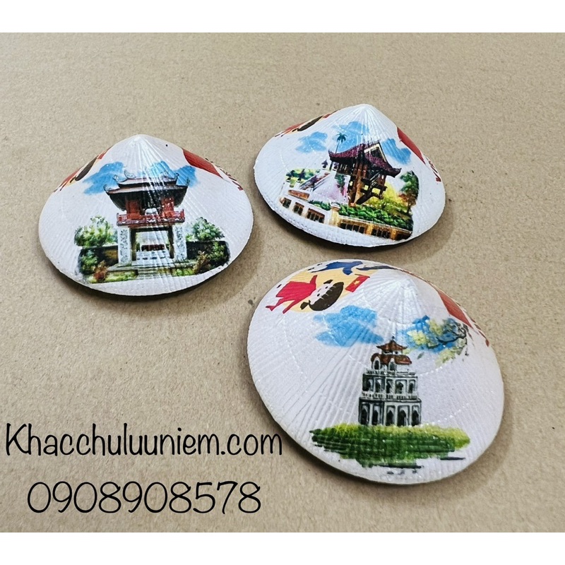 2 Chiếc nón lá  Magnet nam châm trang trí tủ lạnh hình chiếc nón phòng cảnh địa danh -lưu niệm trang trí ý nghĩa việt