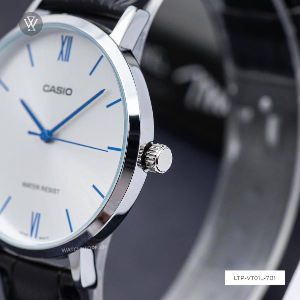 Đồng Hồ Quartz Nữ Casio WATCHSTORE LTP-VT01L-7B1UDF Thiết Kế Mặt Kính Khoáng 34mm, Dây Da Và Vỏ Thép Không Gỉ