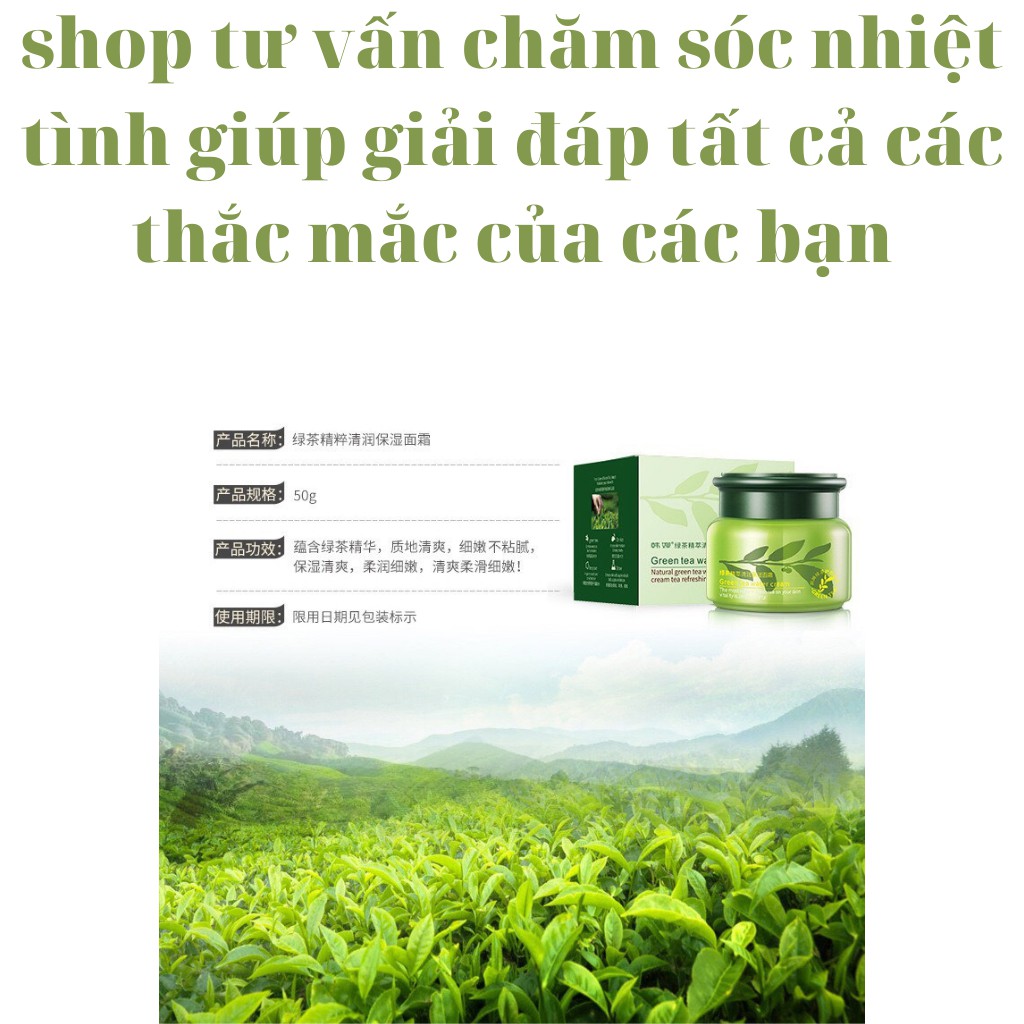 Kem dưỡng ẩm dưỡng trắng da cấp ẩm nước chuyên sâu trà xanh ROREC nội địa Trung