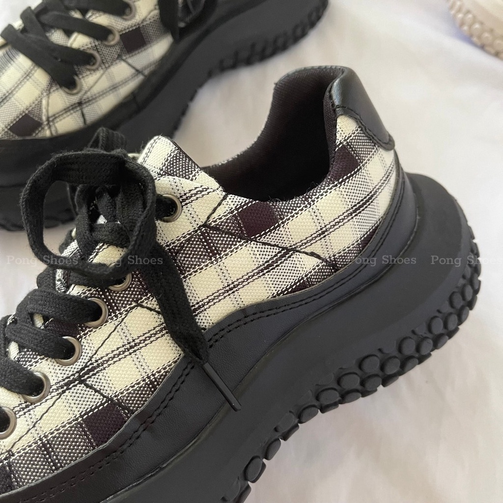 Giày Sneaker PongShoes màu đen, be FULL HỘP Mã 1433