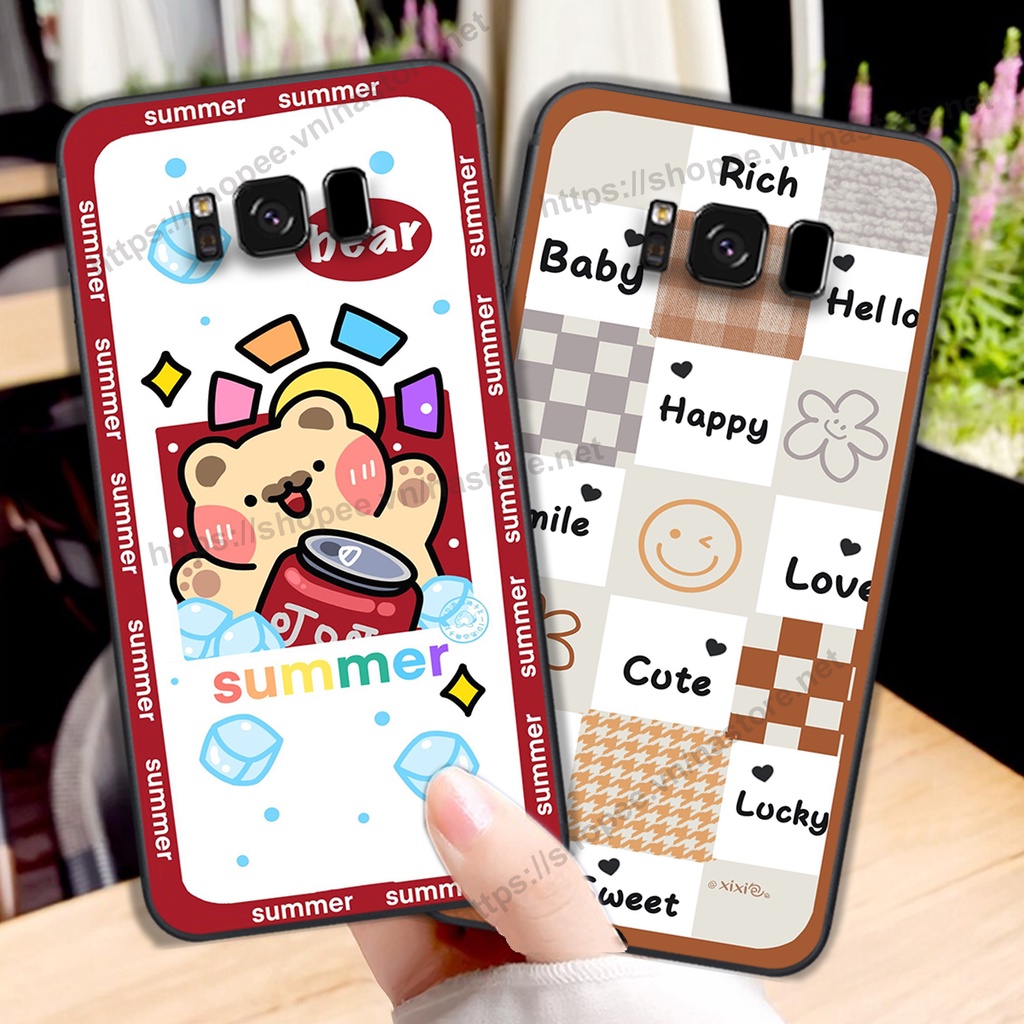 Ốp lưng Samsung S8 / S8 Plus / S8+ trái tim mặt cười, gấu cute thể thao cá tính
