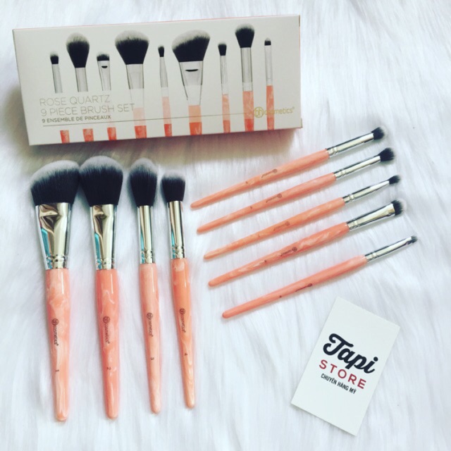 Bộ cọ BH Cosmetics Rose Quartz 9 Piece Brush Set