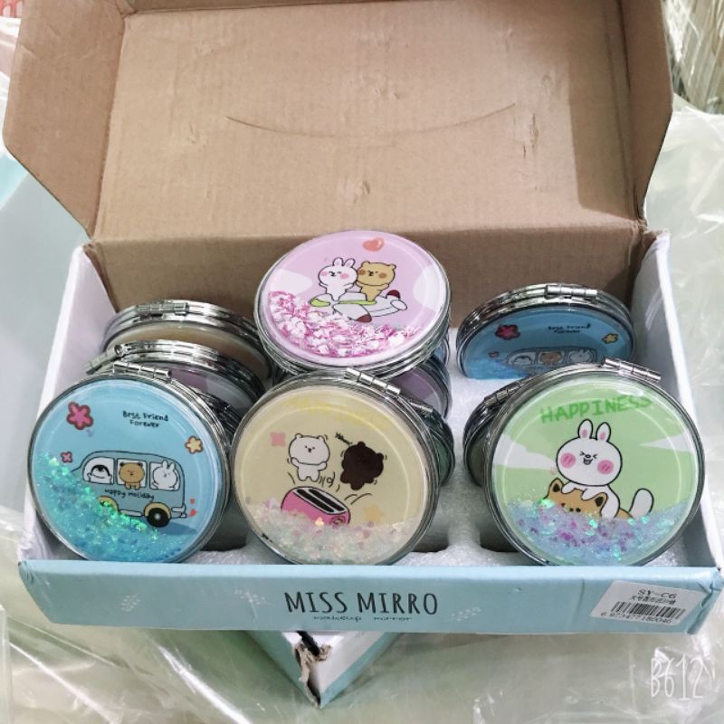 Gương 2 mặt nhũ siêu dễ thương