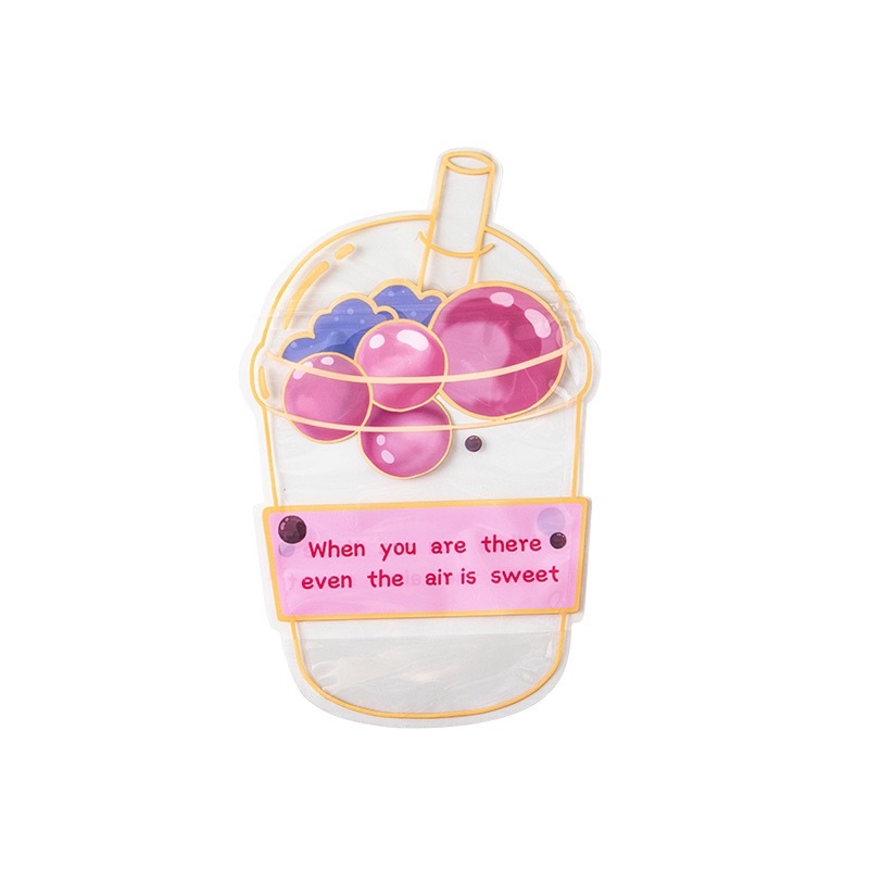 set 10 túi zip đựng bánh kẹo hình cừu con, ly trà sữa size 15 x 23.7 cm