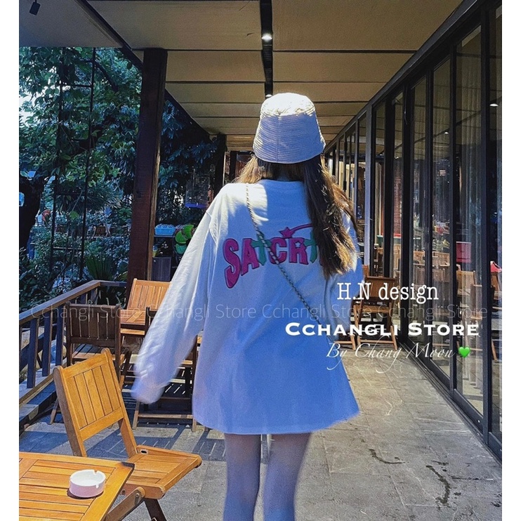 Áo Thun Cotton Cô Gái Mie Form Rộng Giấu Quần Siêu Xinh