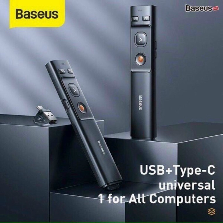 Bút Laser trình chiếu Baseus Orange Dot PPT Wireless Presenter Series 2 cho Laptop/ Macbook | BigBuy360 - bigbuy360.vn