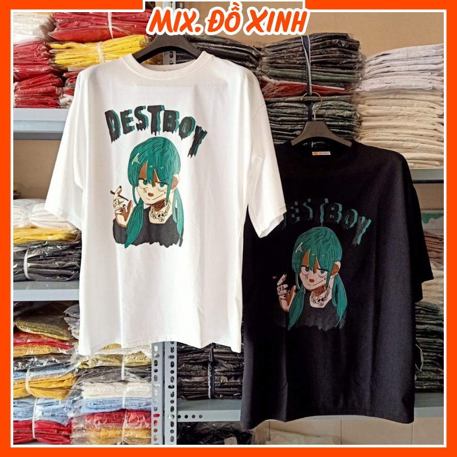 Áo thun unisex form rộng, áo phông tay lỡ Mix. Đồ Xinh, form trẻ trung, năng động in chữ DESTBOY