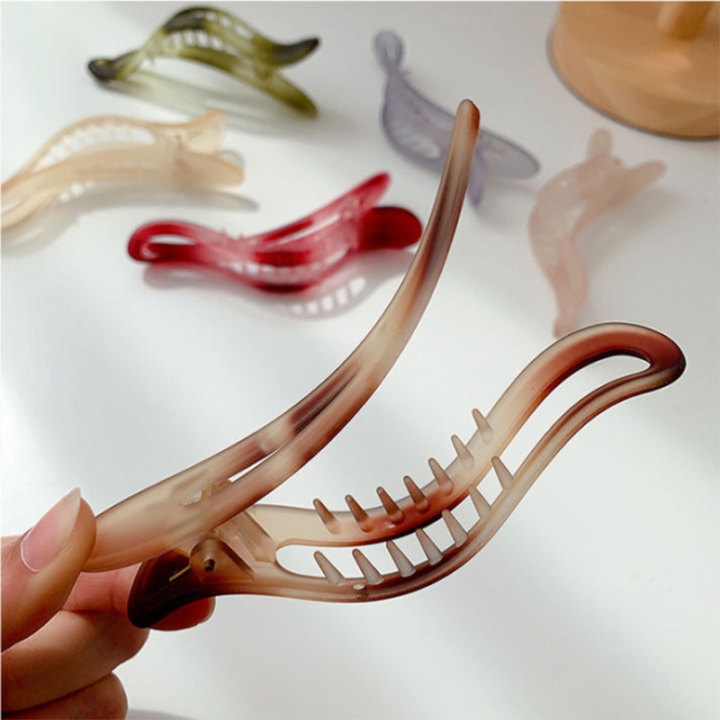 Kẹp Tóc Đuôi Ngựa Acrylic Nhám Màu Gradient Đơn Giản Thời Trang Cho Nữ