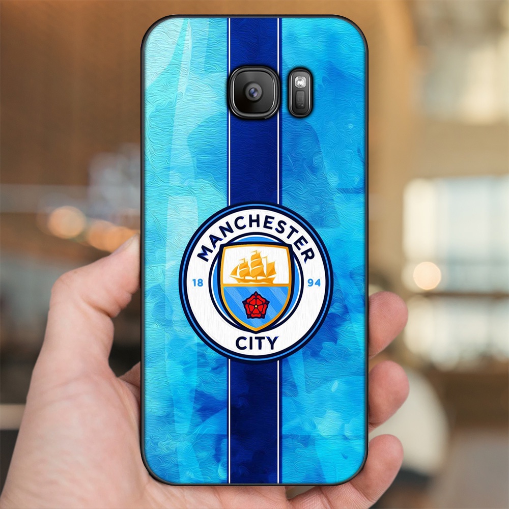 Ốp lưng Samsung S6, S6 Edge, S6 Edge Plus, S7, S7 Edge viền đen in hình Manchester City MC