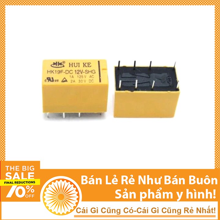 Relay HUIKE HK19F-DC12V-SHG 3A - 8 chân