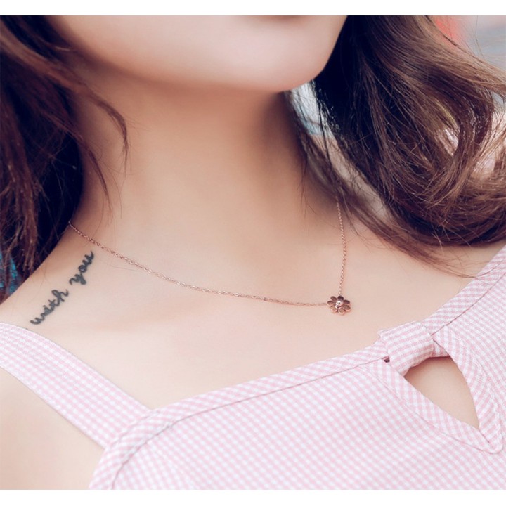 Dây chuyền titan 1 bông hoa cúc siêu đẹp, bền màu, hợp thời trang, dễ phối đồ