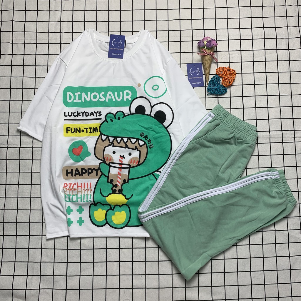 Set Đồ Bộ Quần Dài Jogger Áo Unisex CGKL HAPPY Lapi VN Thoáng Mát, Freesize,Form Rộng Tay Lỡ Dưới 70kg Vừa