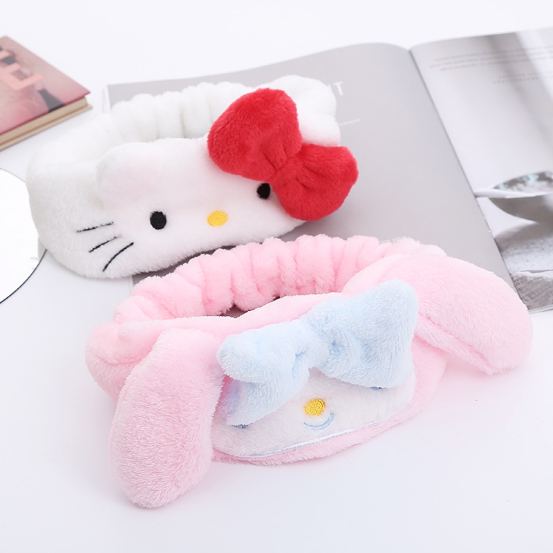 Băng đô thiết kế hoạt hình Melody Kuromi vải lông xinh xắn đáng yêu dành cho nữ