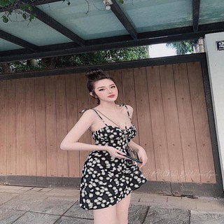 VÁY HAI DÂY HOA NHÍ VOAN LỤA