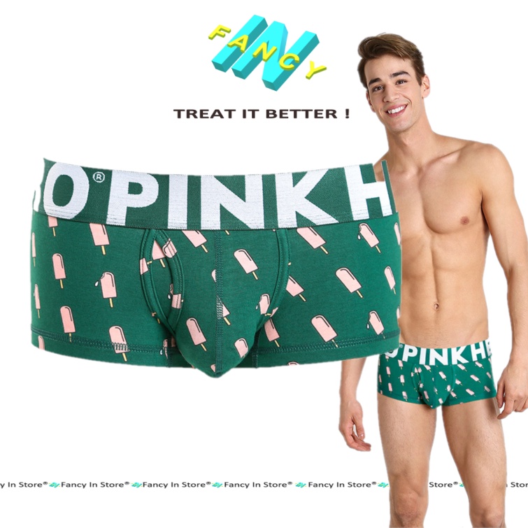 Quần Sịp Nam Cotton Boxer Trunk Nam Tính Thoáng Mát, Hoạ Tiết Basic Dễ Mặc Fancy In - bx007