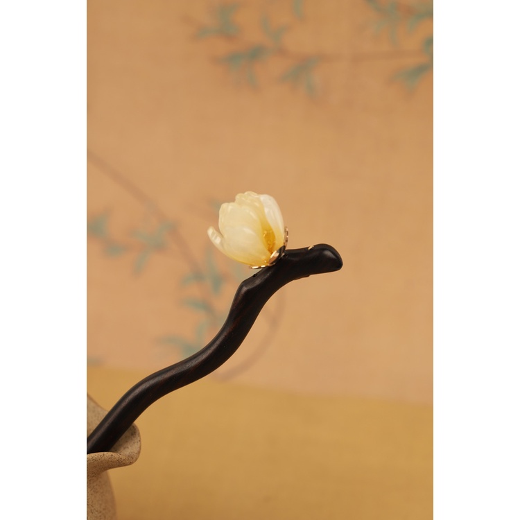 [Hàng Mới Về] Trâm Cài Tóc Bằng Gỗ Hình Hoa Sen Phong Cách Cổ Điển Đơn Giản Hiện Đại Thời Trang Mùa Hè