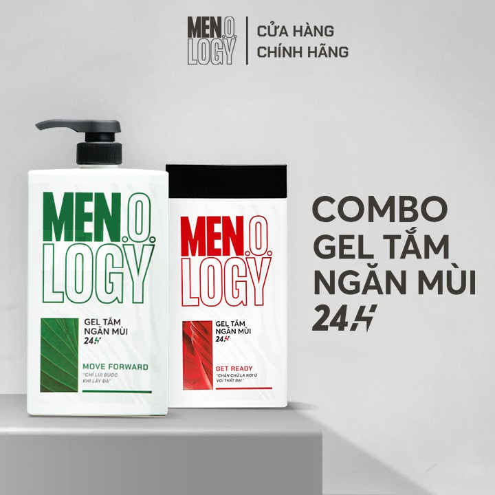 Combo MEN.O.LOGY Gel Tắm Ngăn Mùi 24h Move Forward 630ml + Gel Tắm Ngăn Mùi 24h Get Ready 350ml