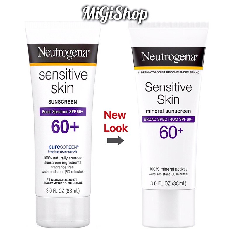 [Thanh Lý] Kem Chống Nắng Cho Da Nhạy Cảm Neutrogena Sensitive Skin Mineral Sunscreen SPF60+ 88ml