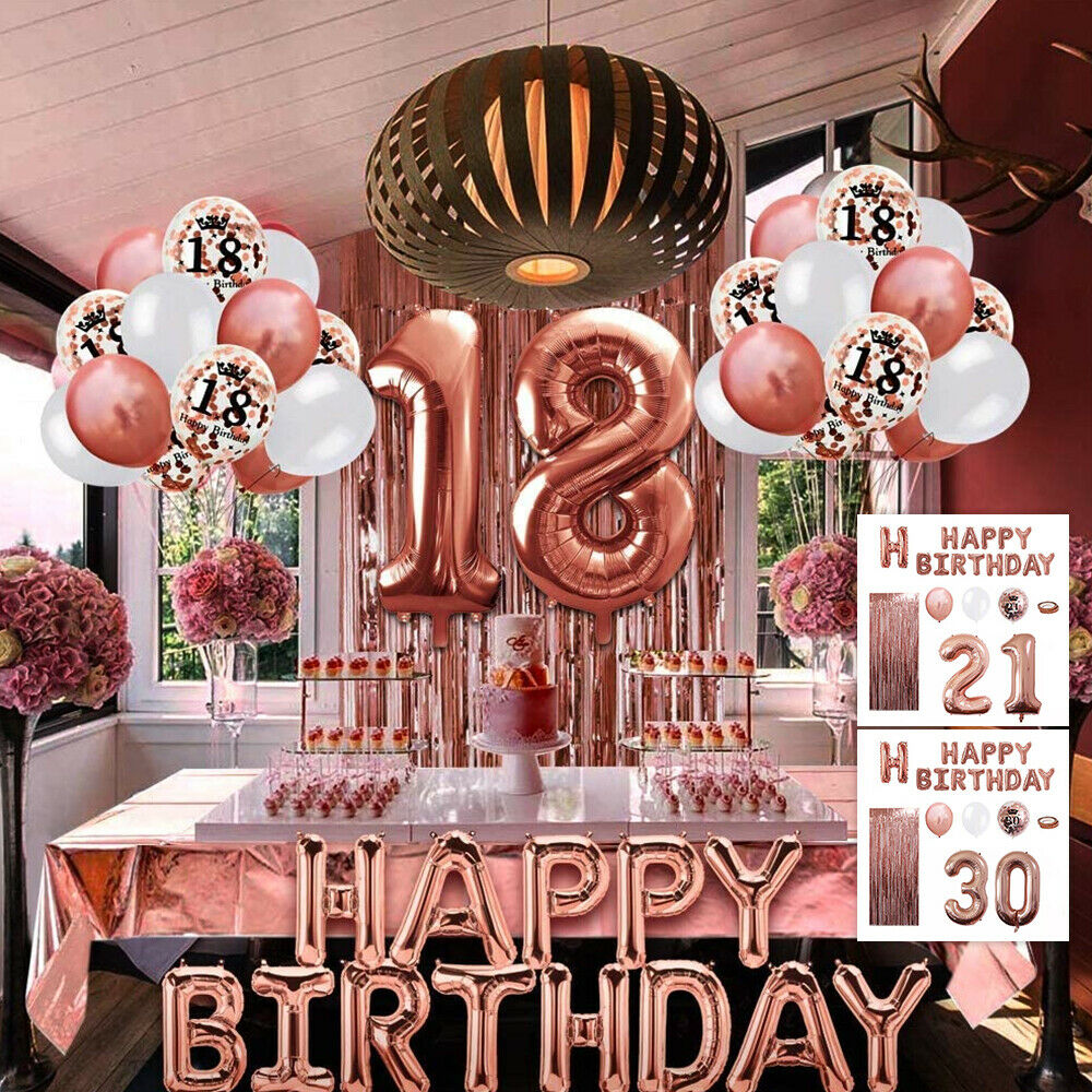 Set 44 Bong Bóng Chữ Happy Birthday 18 / 21 / 30 / 40 / 50 Tuổi Trang Trí Tiệc Sinh Nhật