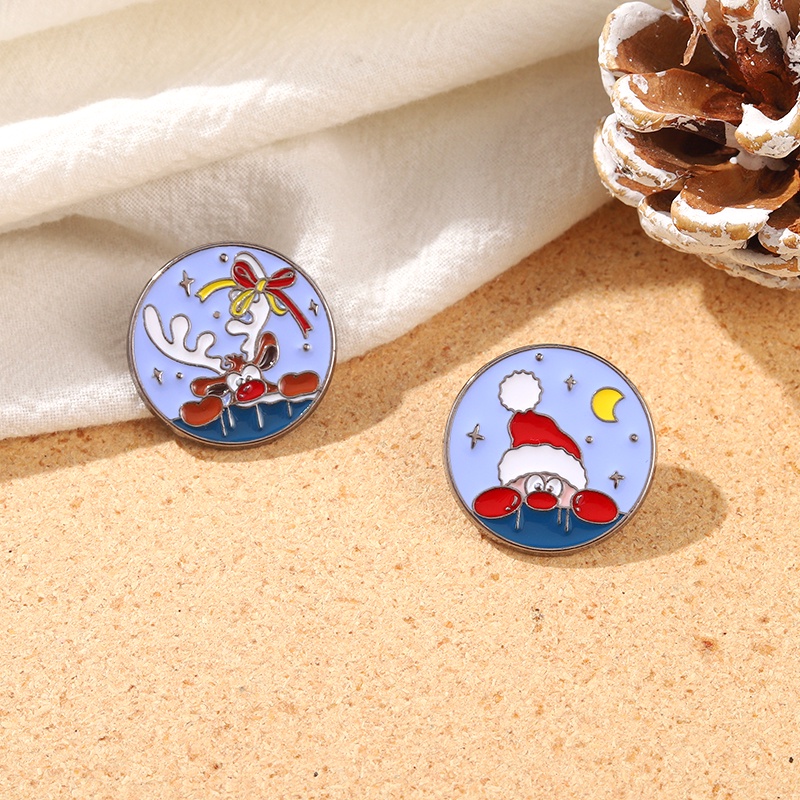 Ghim cài áo QIHE JEWELRY họa tiết Giáng sinh dễ thương