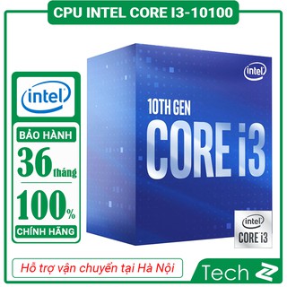 [CHÍNH HÃNH] CPU Intel Core i3-10100 (3.6GHz turbo up to 4.3Ghz, 4 nhân 8 luồng, 6MB Cache, 65W) - Socket Intel LGA 1200